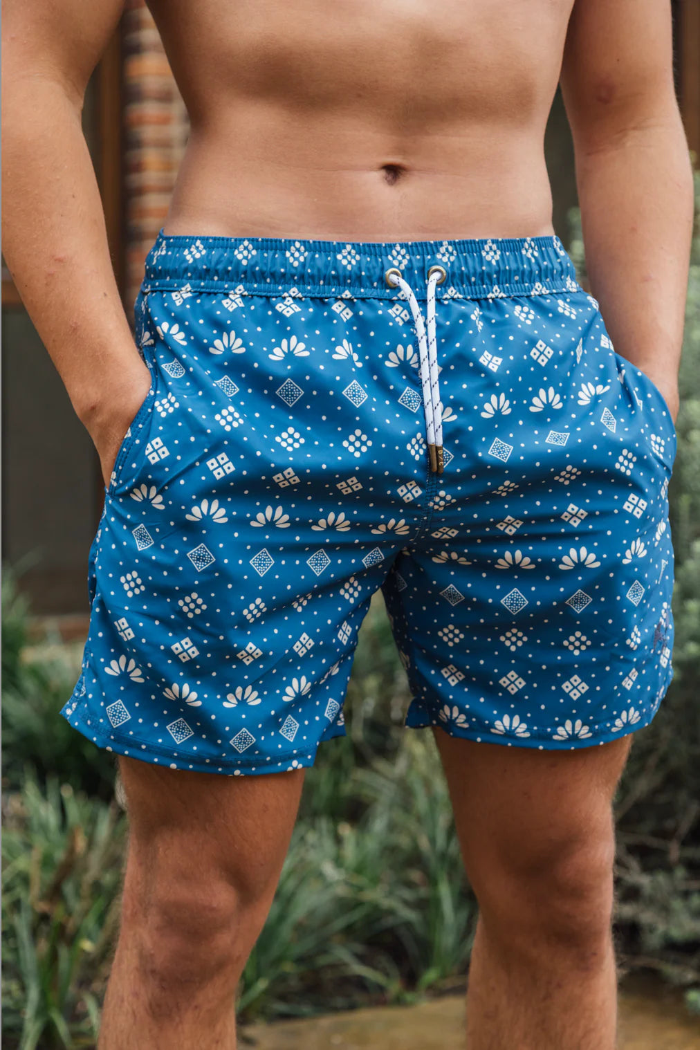 Mediterranean mosaic swim shorts