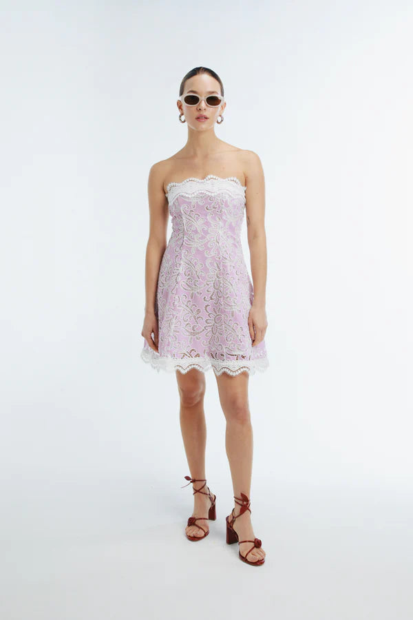 colline mini dress Coline Mini Dress in Black Daisy Lime Embro