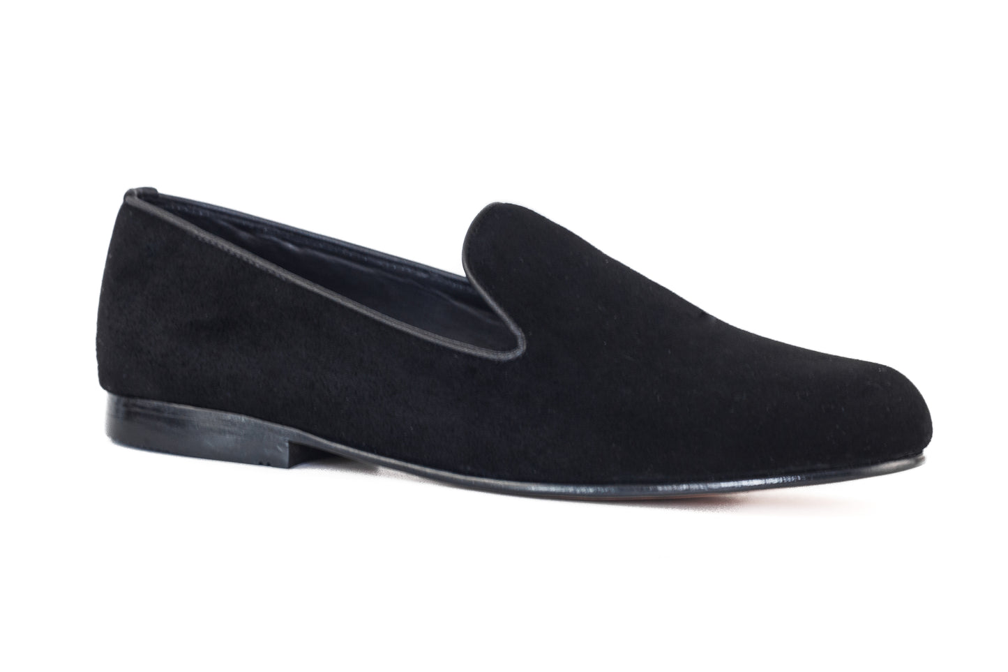 Black suede slipper