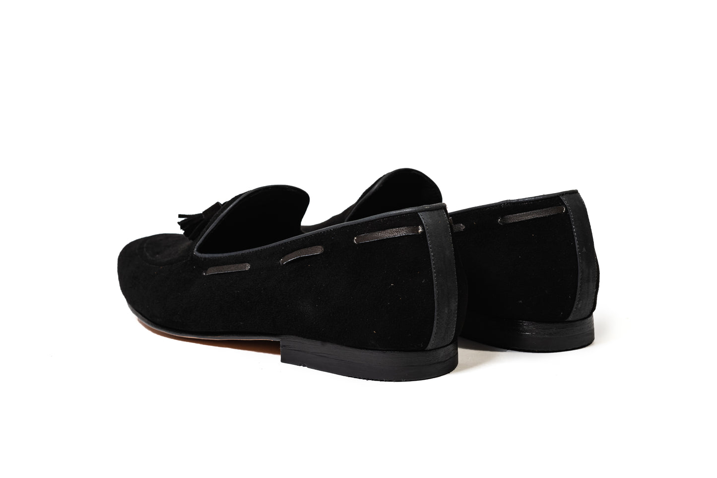 Black suede loafer