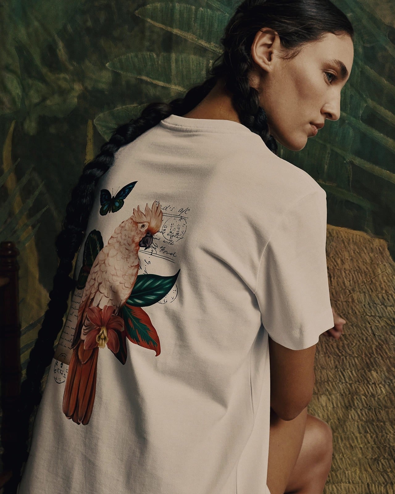 Green heritage printed t-shirt