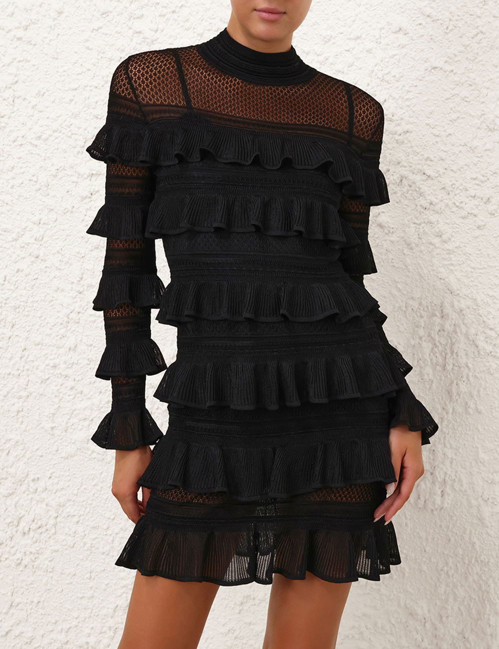 Vestido Crush High Neck Frilled