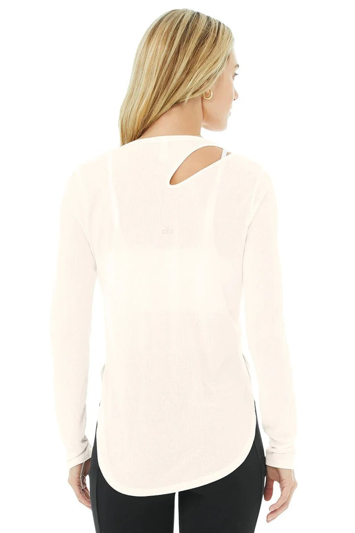 Top Ribbed Peak Long Sleeve