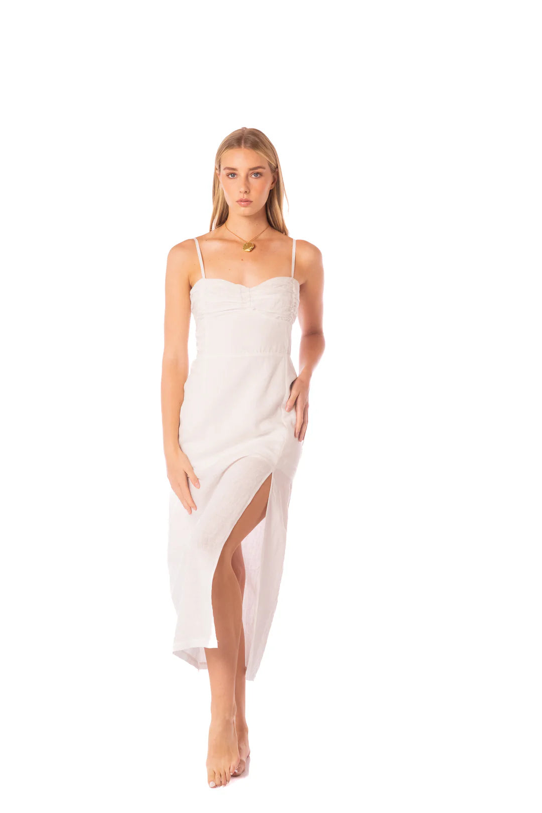 Solid cacti lines odette maxi dress