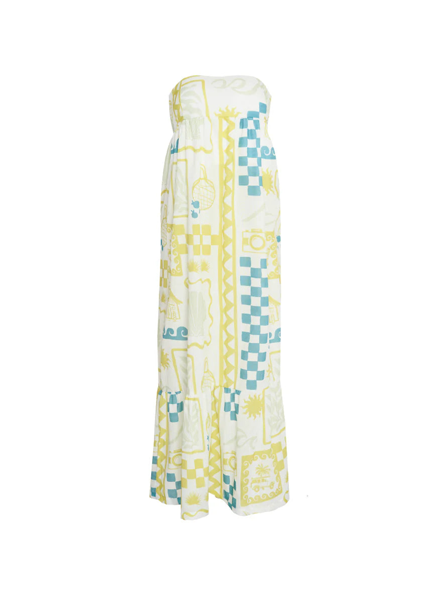 Print citrus coast gera maxi dress