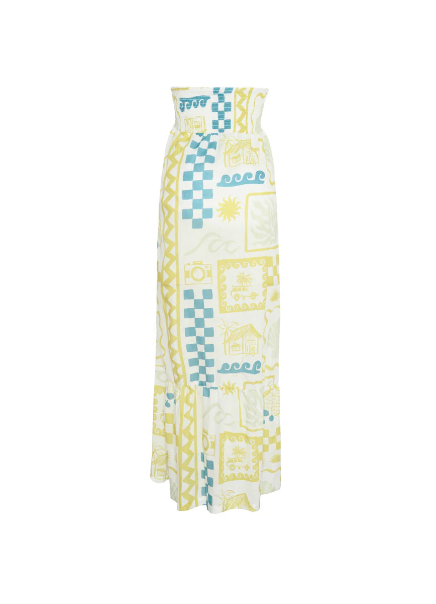 Print citrus coast gera maxi dress