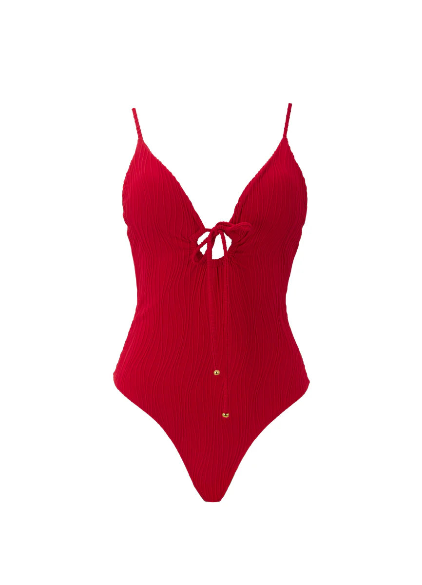 Solid crimson heat amaro one piece