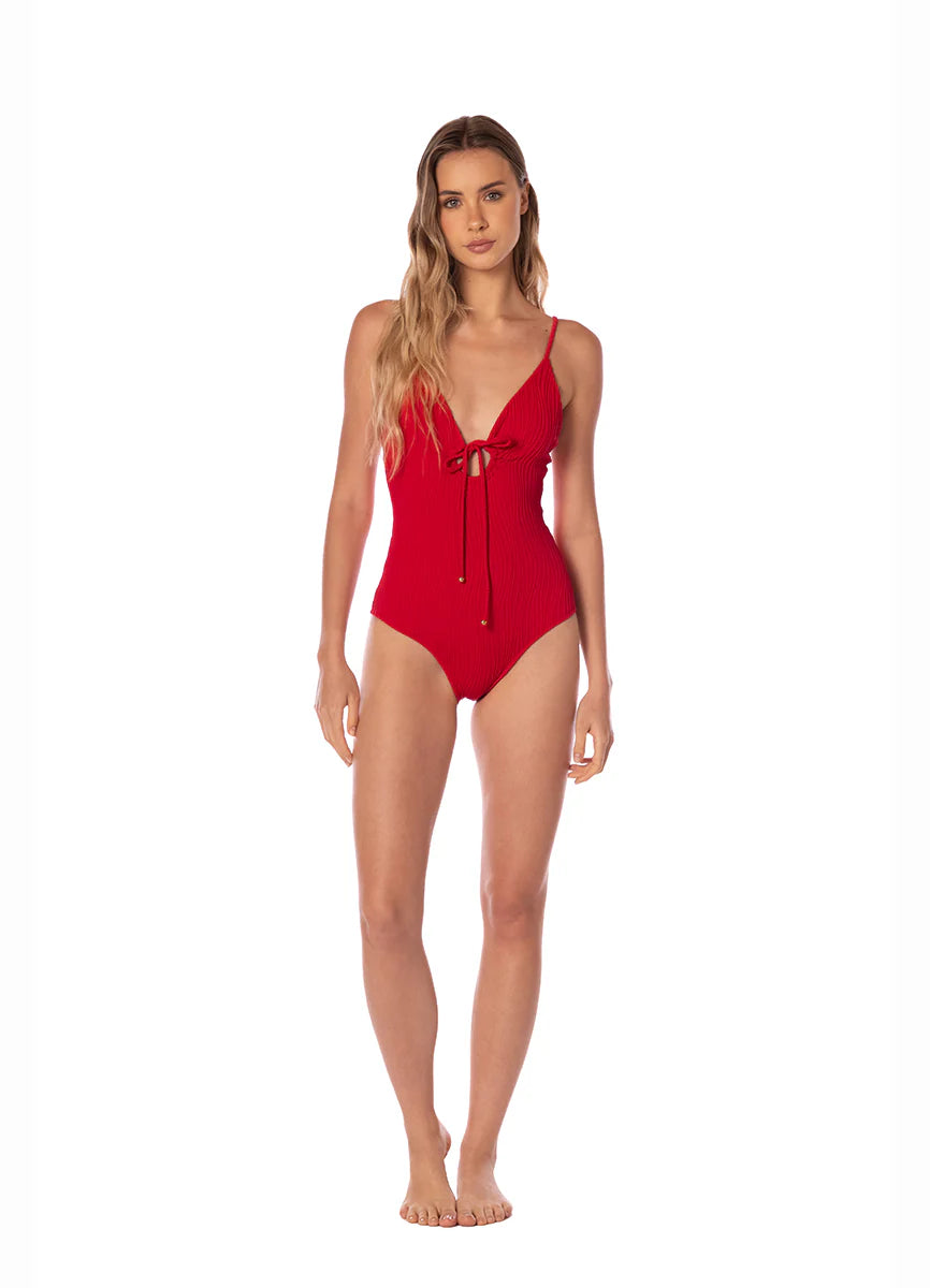 Solid crimson heat amaro one piece
