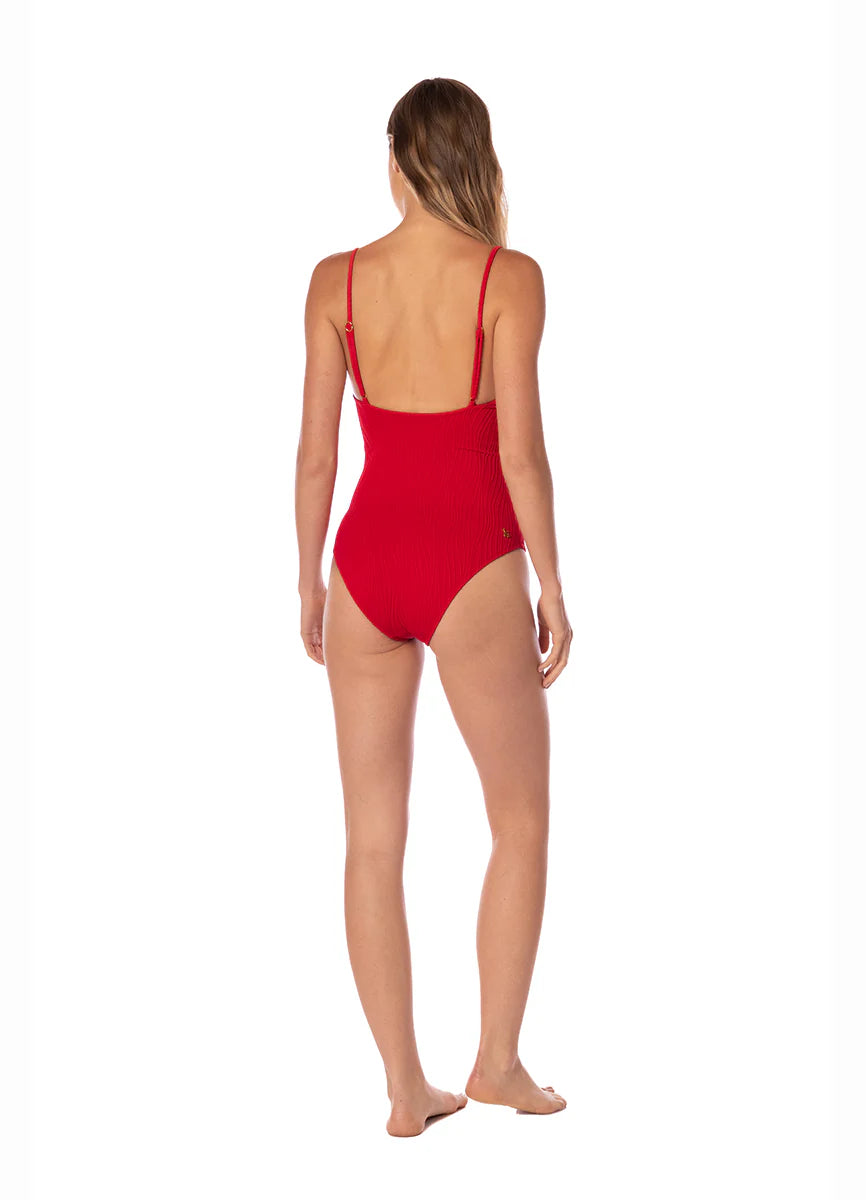 Solid crimson heat amaro one piece