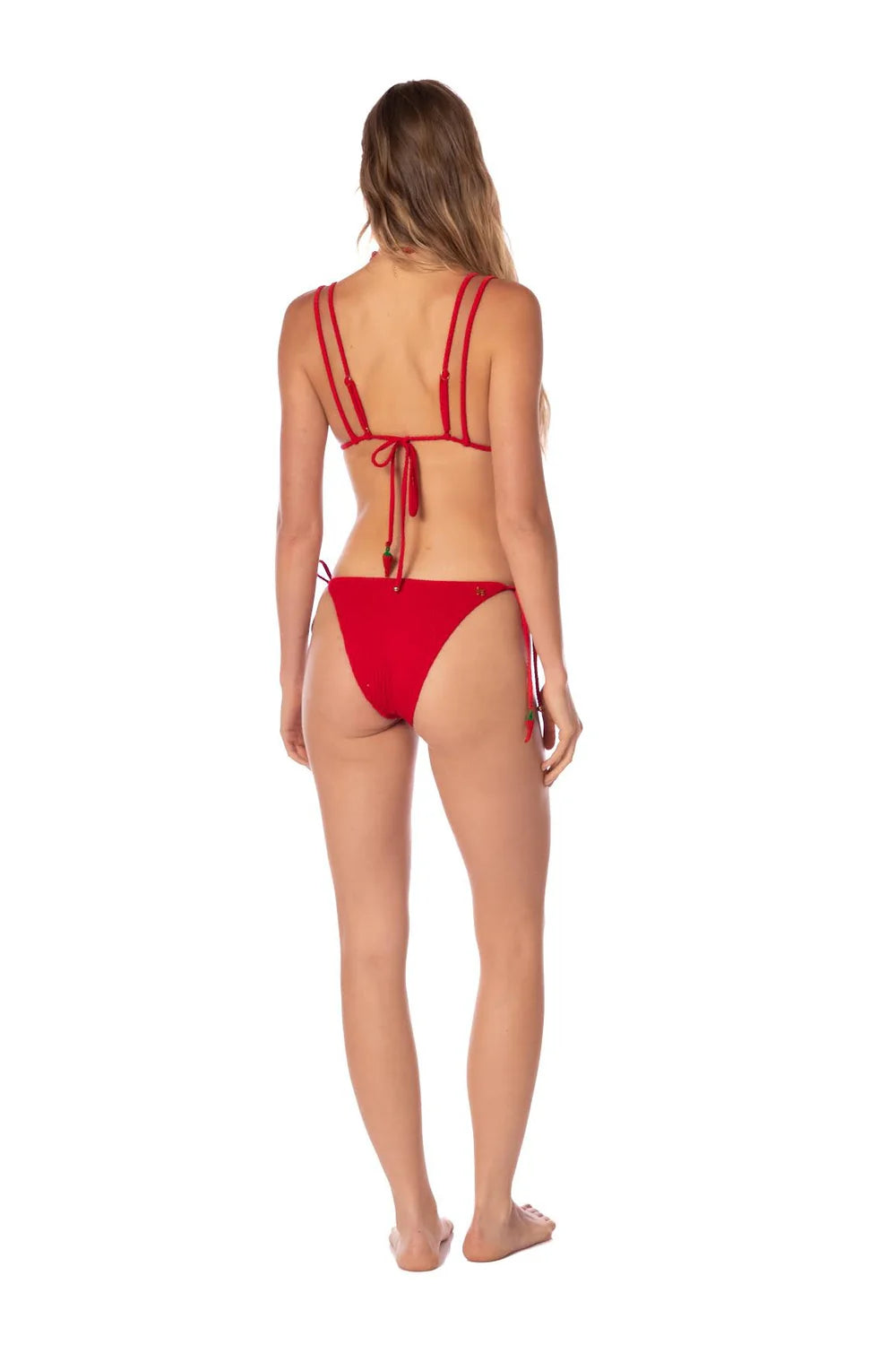 Solid crimson heat candy bottom