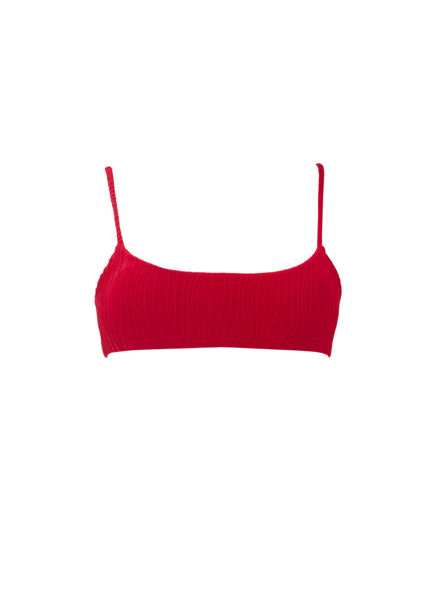 Solid crimson heat aldara top