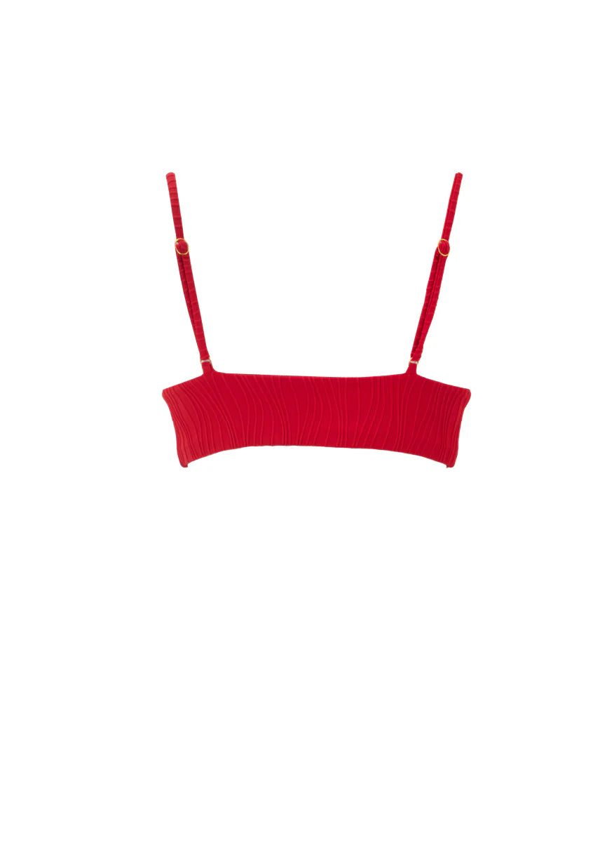Solid crimson heat aldara top