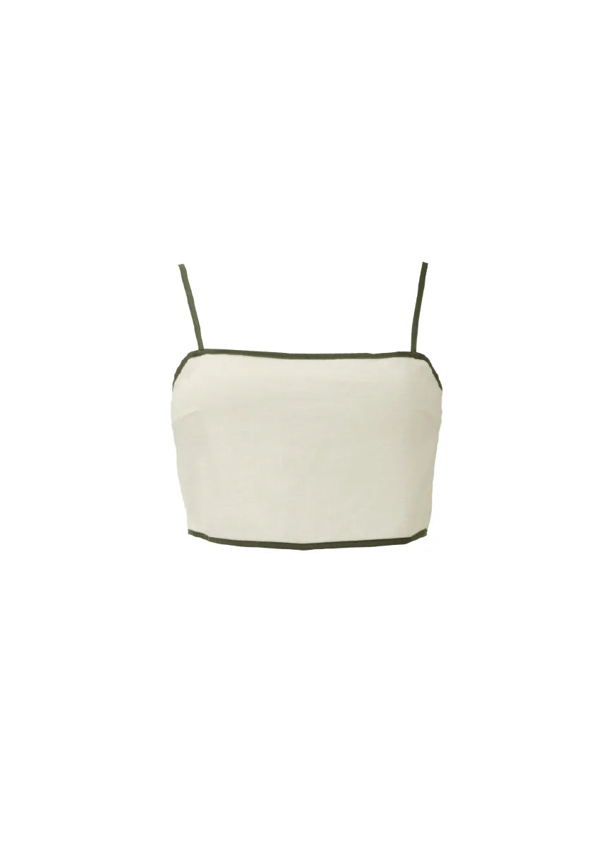 Solid sage dunes zaria crop top