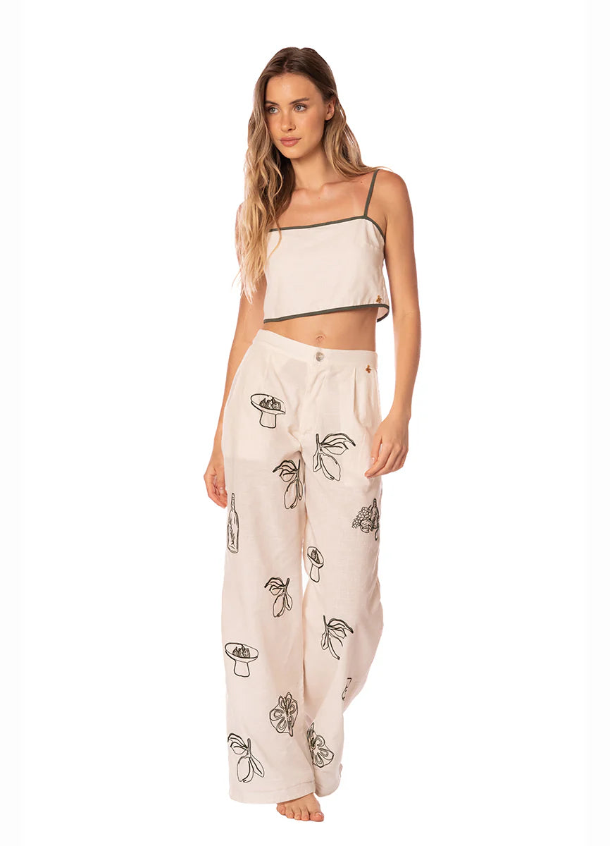 Print sage dunes zenda pant