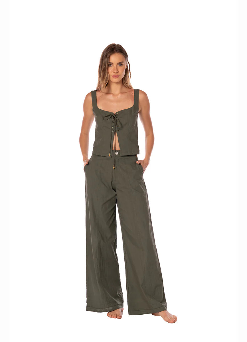 Solid sage dunes zenda pant
