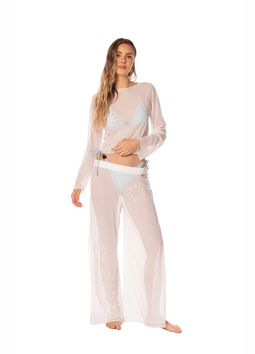 Solid crystal shore carlota mesh sweater