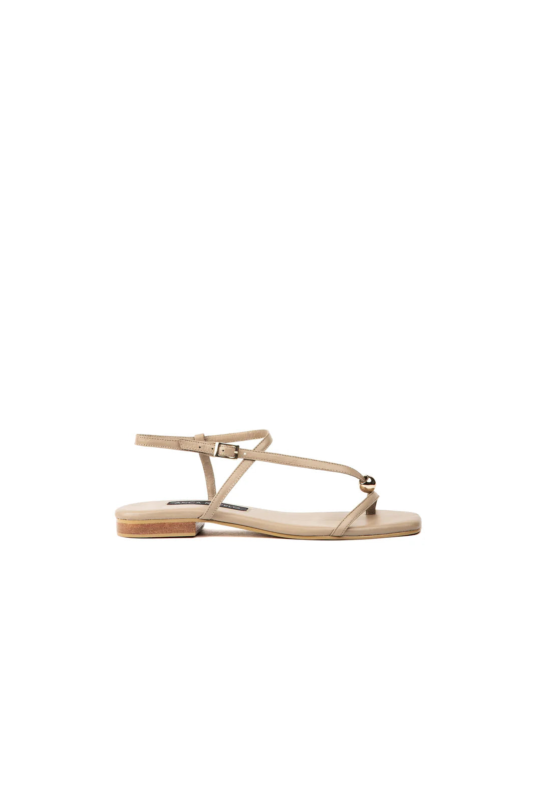 Gray sphere flat sandal