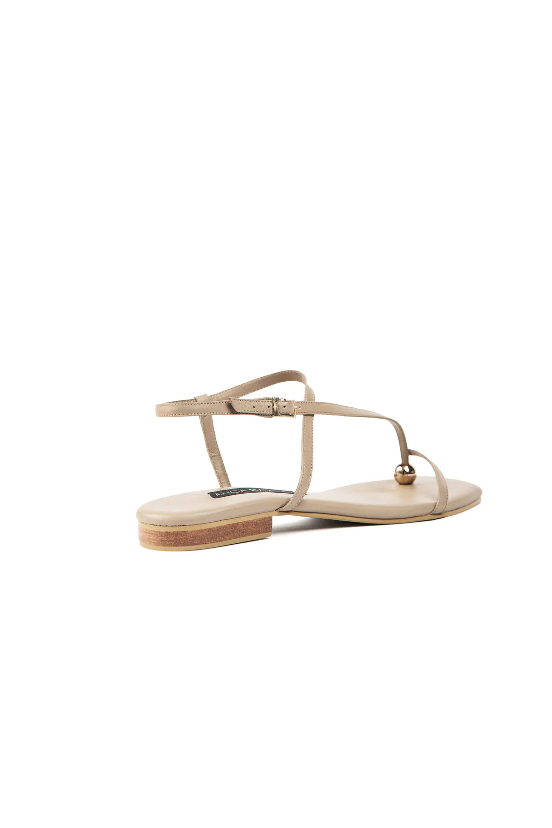Gray sphere flat sandal