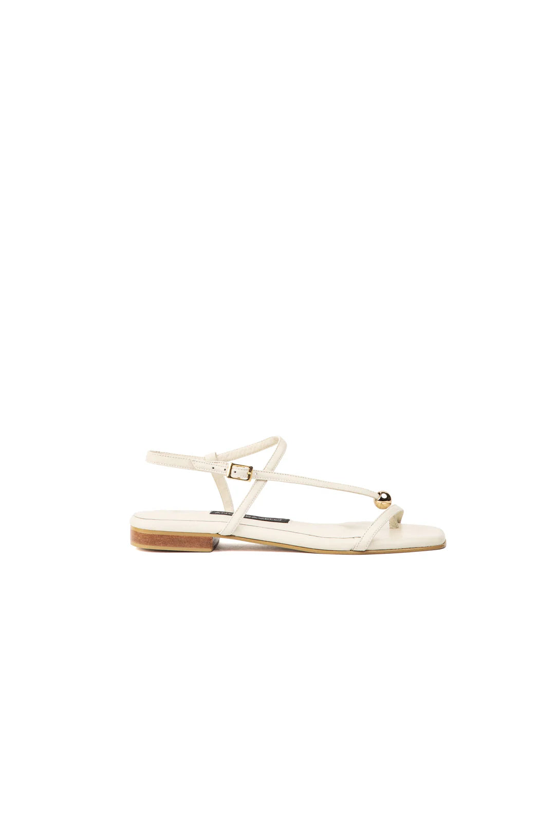 Gray sphere flat sandal
