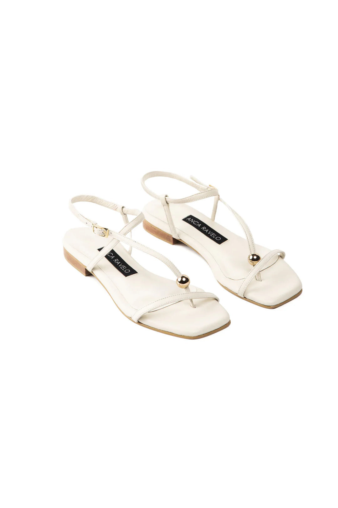 Gray sphere flat sandal