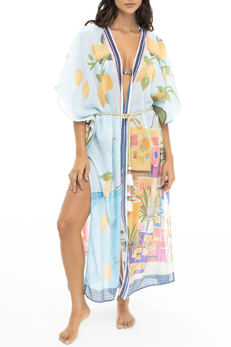 Art deco tie with kimono