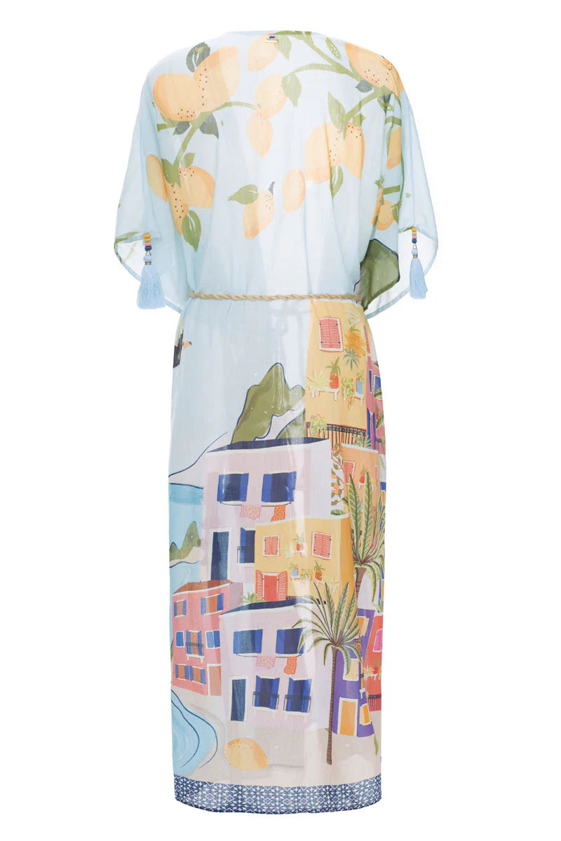 Art deco tie with kimono