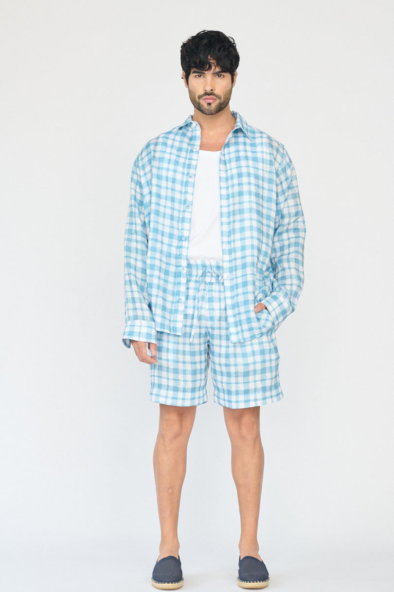 Plaid print bermuda shorts
