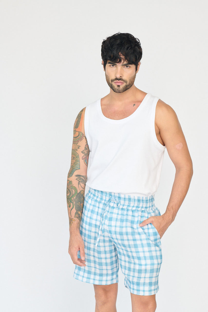 Plaid print bermuda shorts