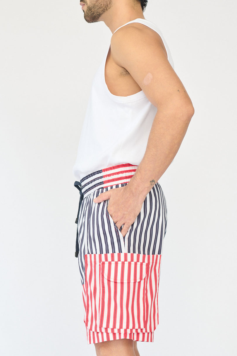 Striped bermuda short