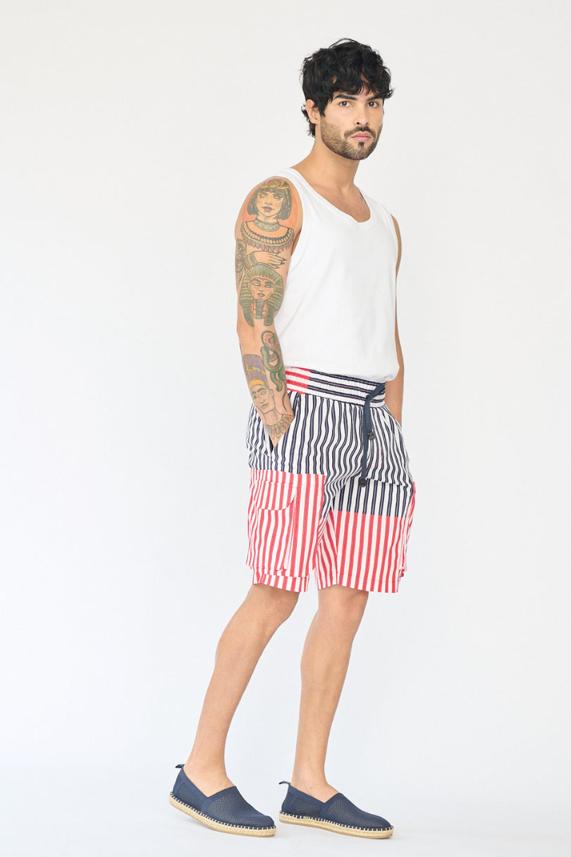 Striped bermuda short