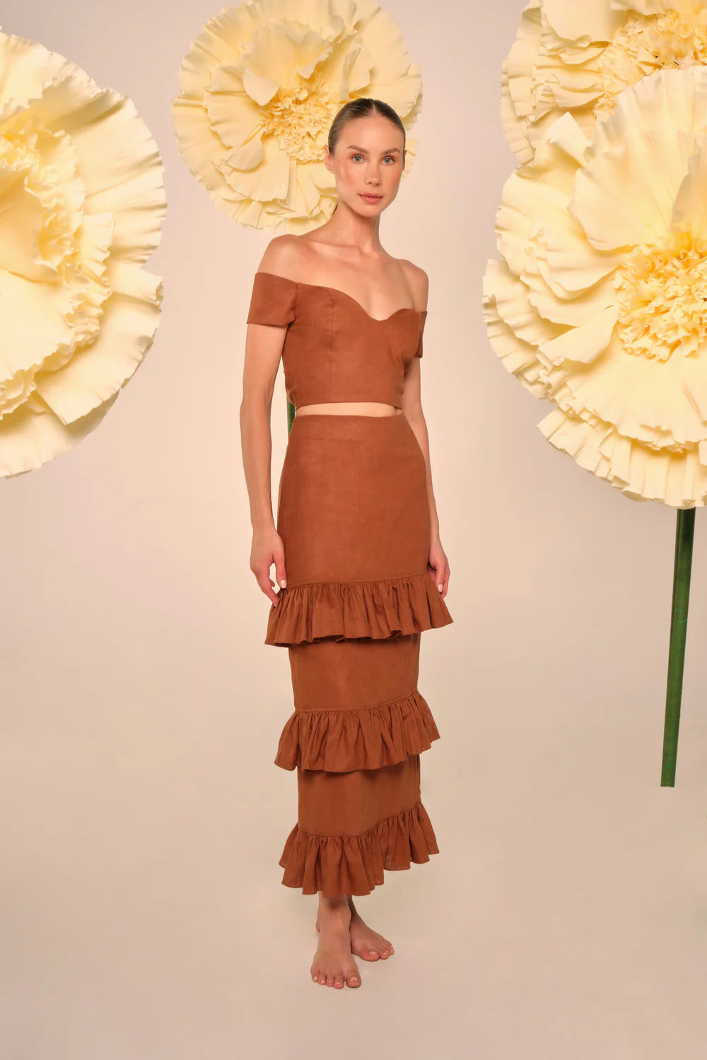 Dulce almendra maxi skirt