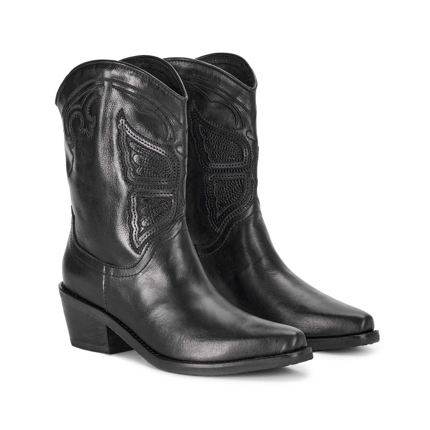 Black butterfly texan boot