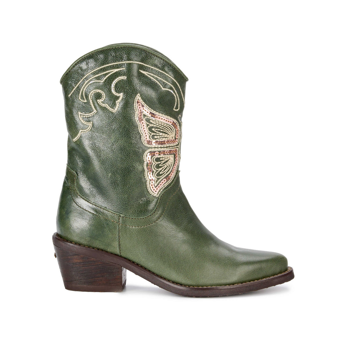 Green butterfly texan boot
