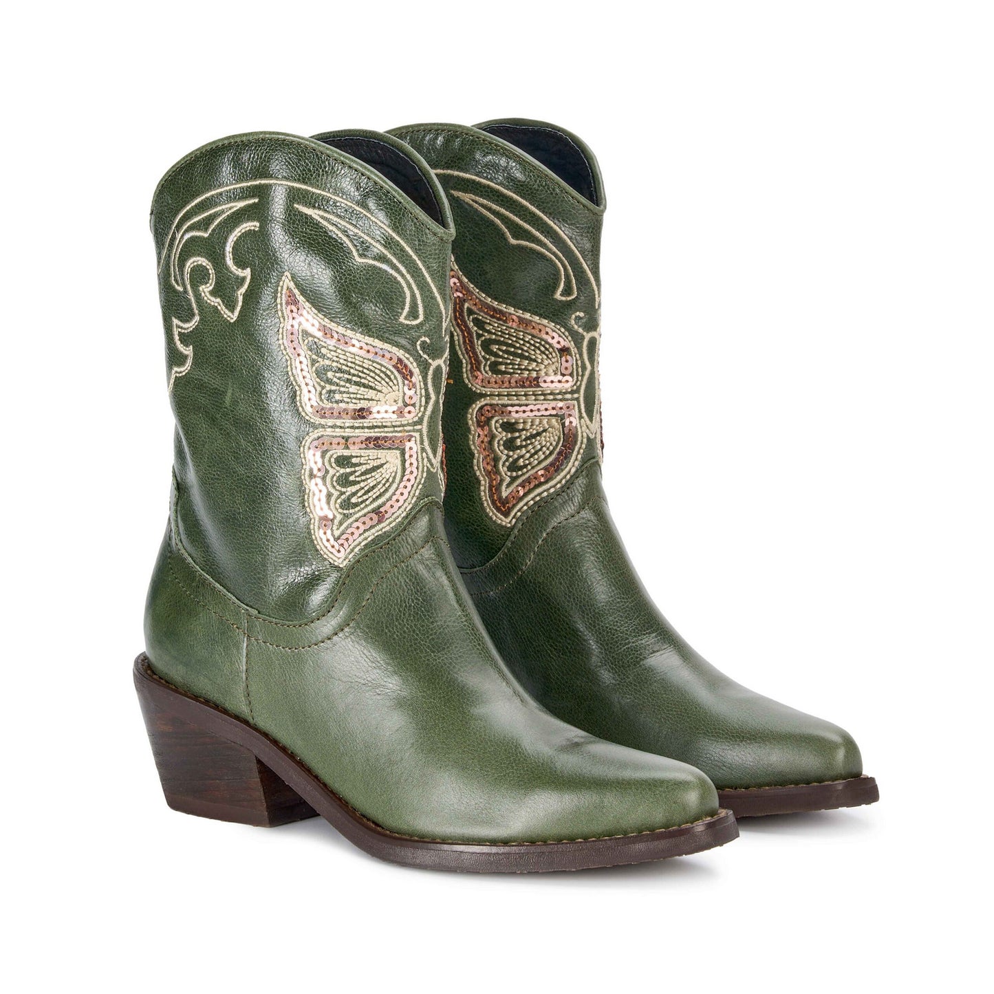 Green butterfly texan boot