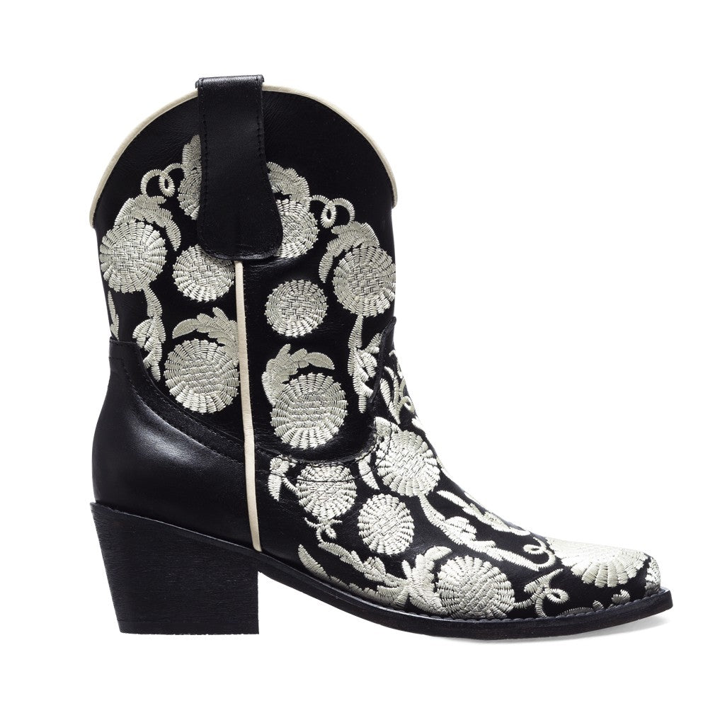 Bone flower texan boot
