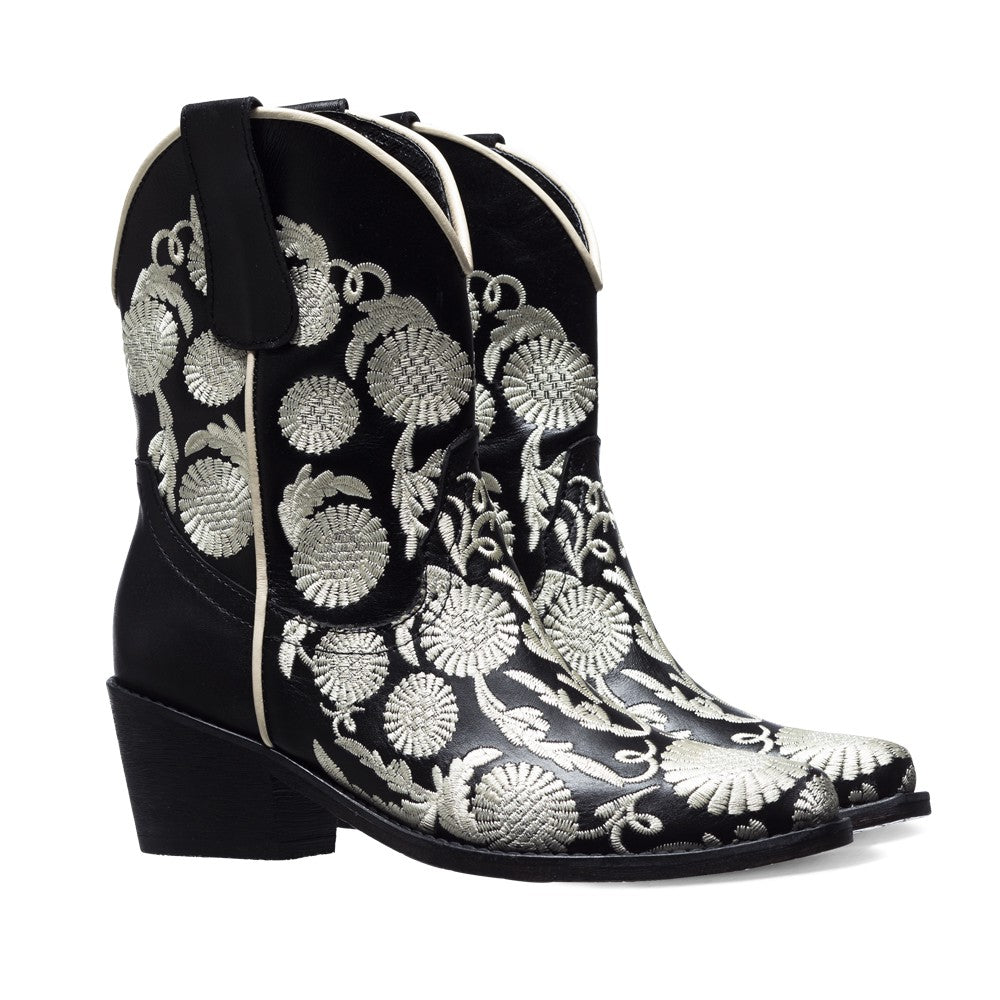 Bone flower texan boot