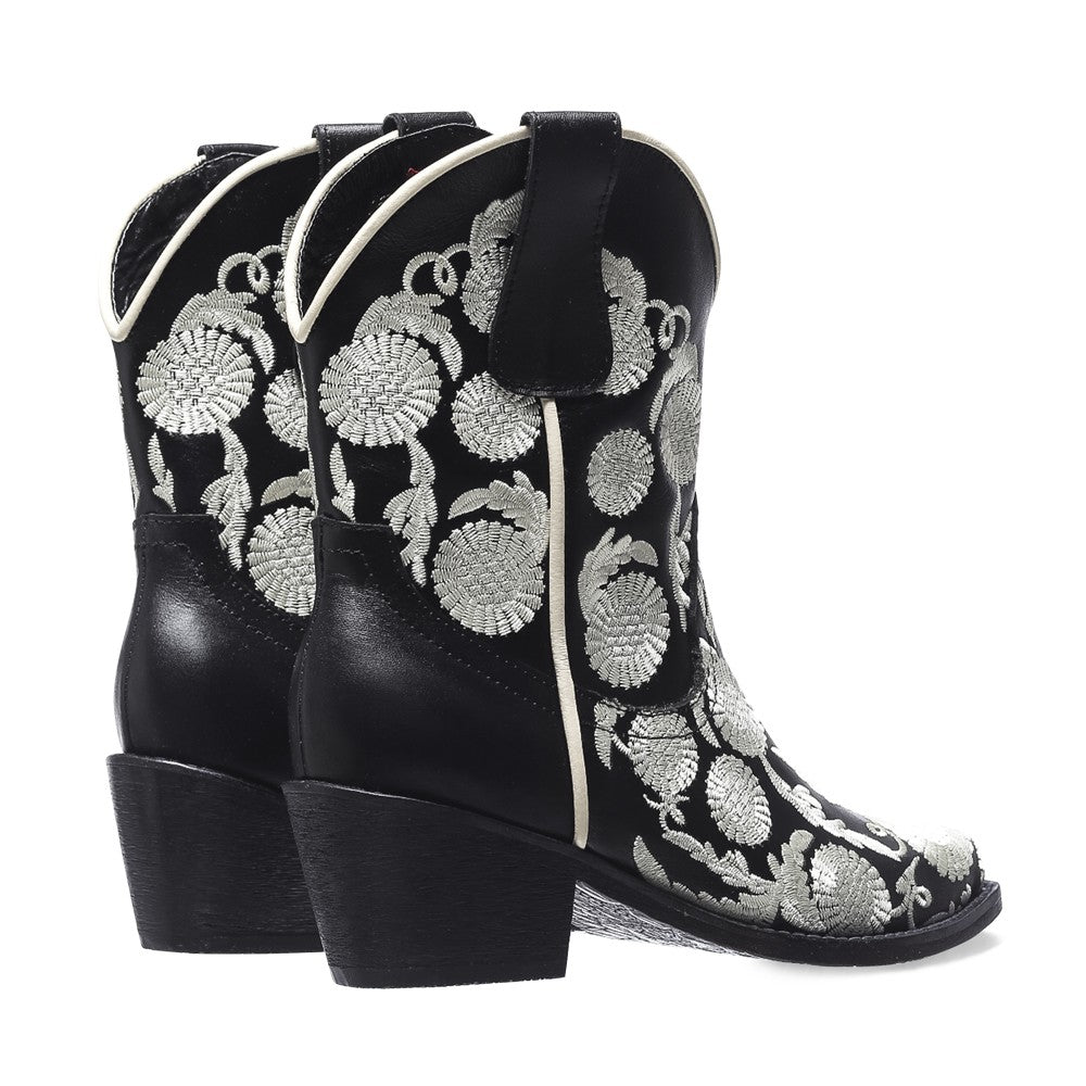 Bone flower texan boot