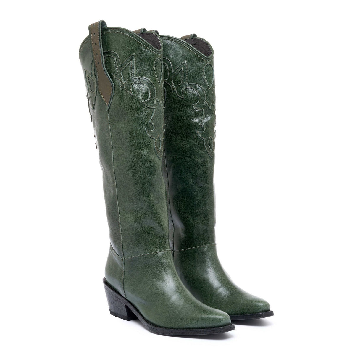 Green oriental texan boot