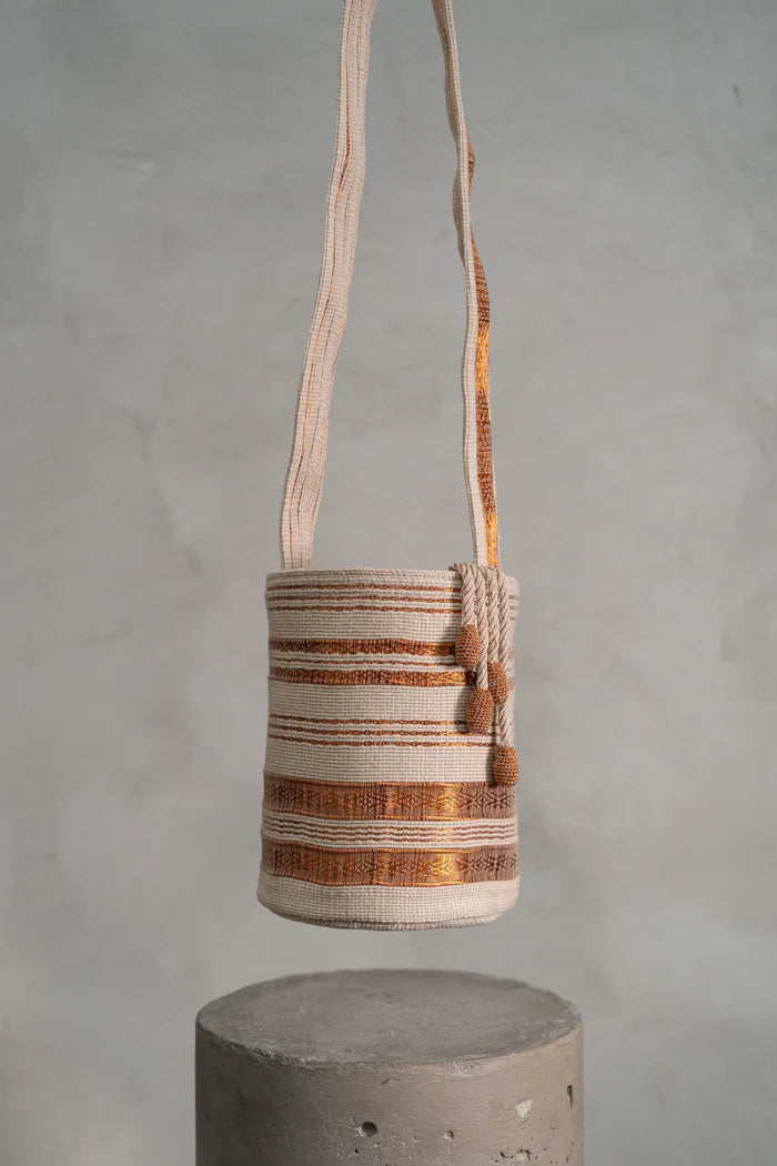 Copper bucket bag