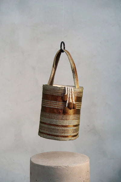 Copper bucket bag