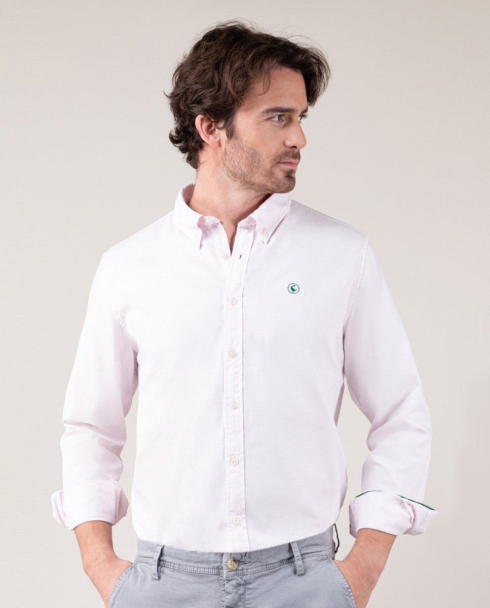 Camisa Algodon Garment Dyed Rosa