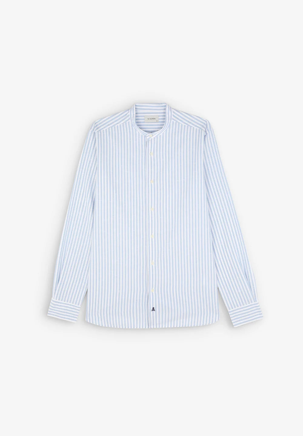 Abbot Mao Shirt Light Blue Stripes 39