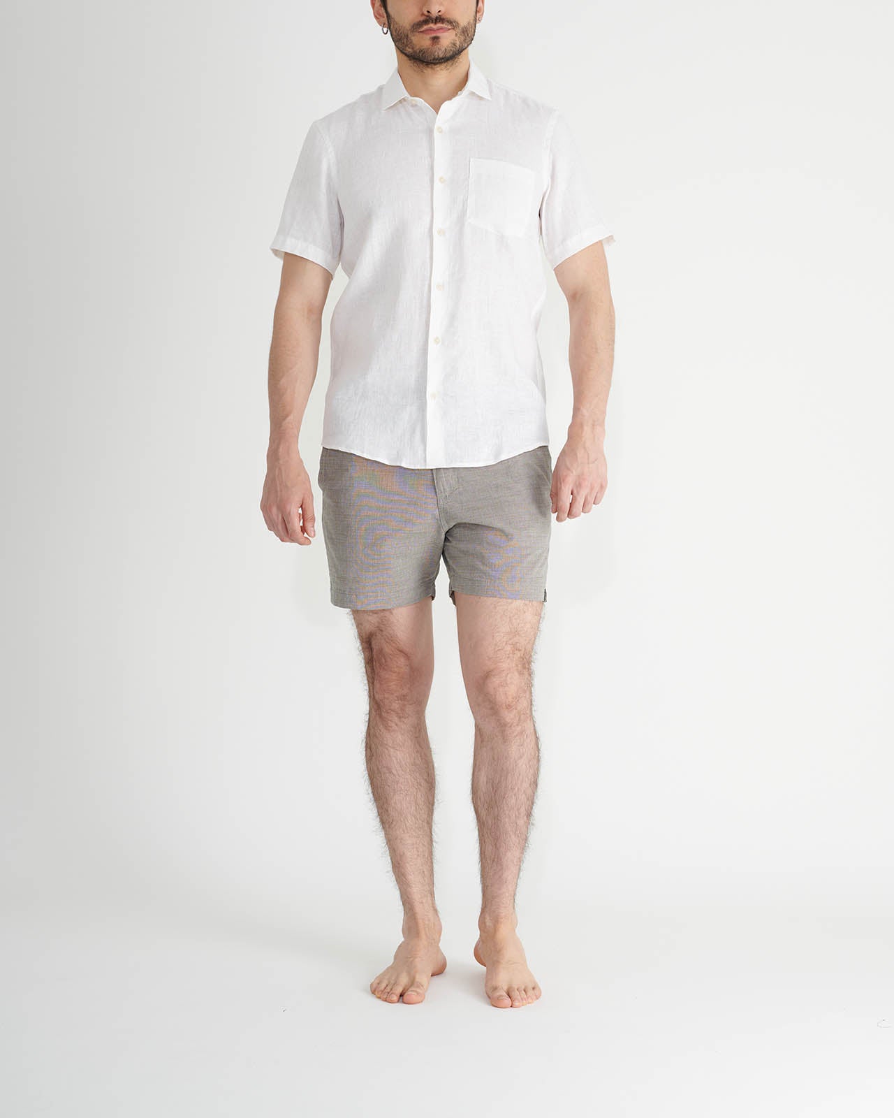 Short-sleeved linen shirt