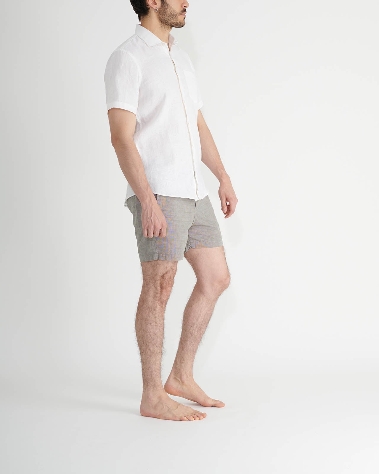 Short-sleeved linen shirt