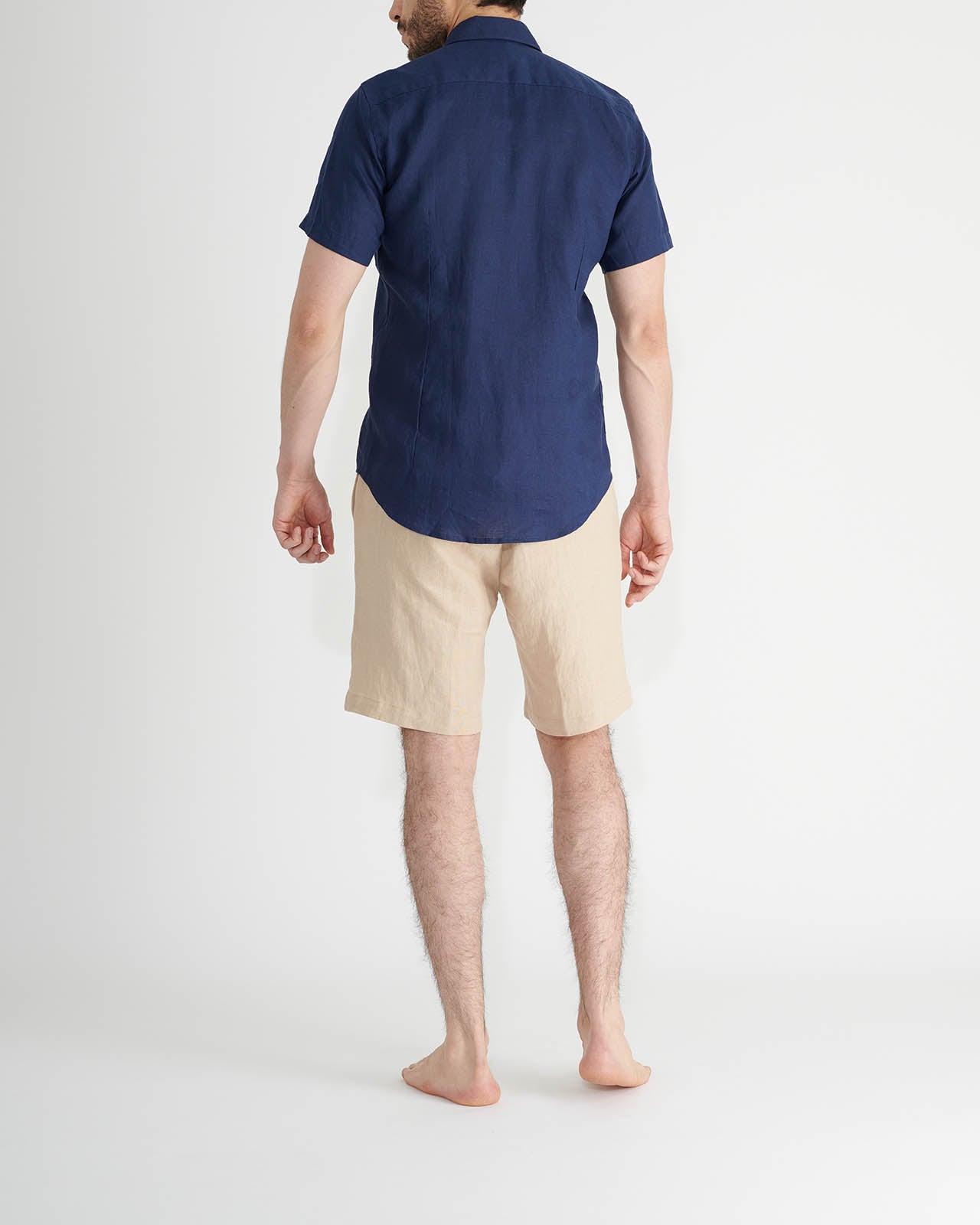 Short-sleeved linen shirt