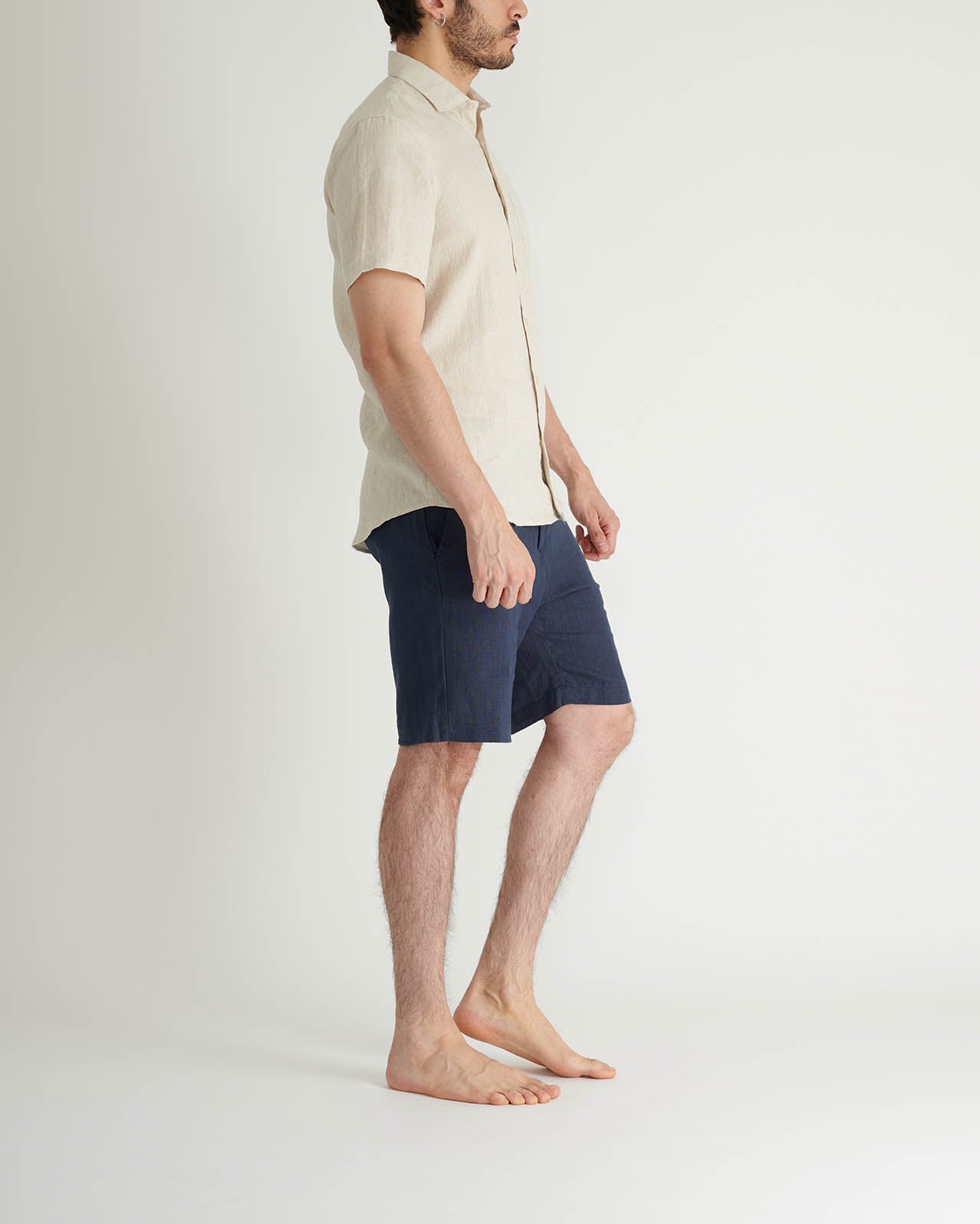 Short-sleeved linen shirt