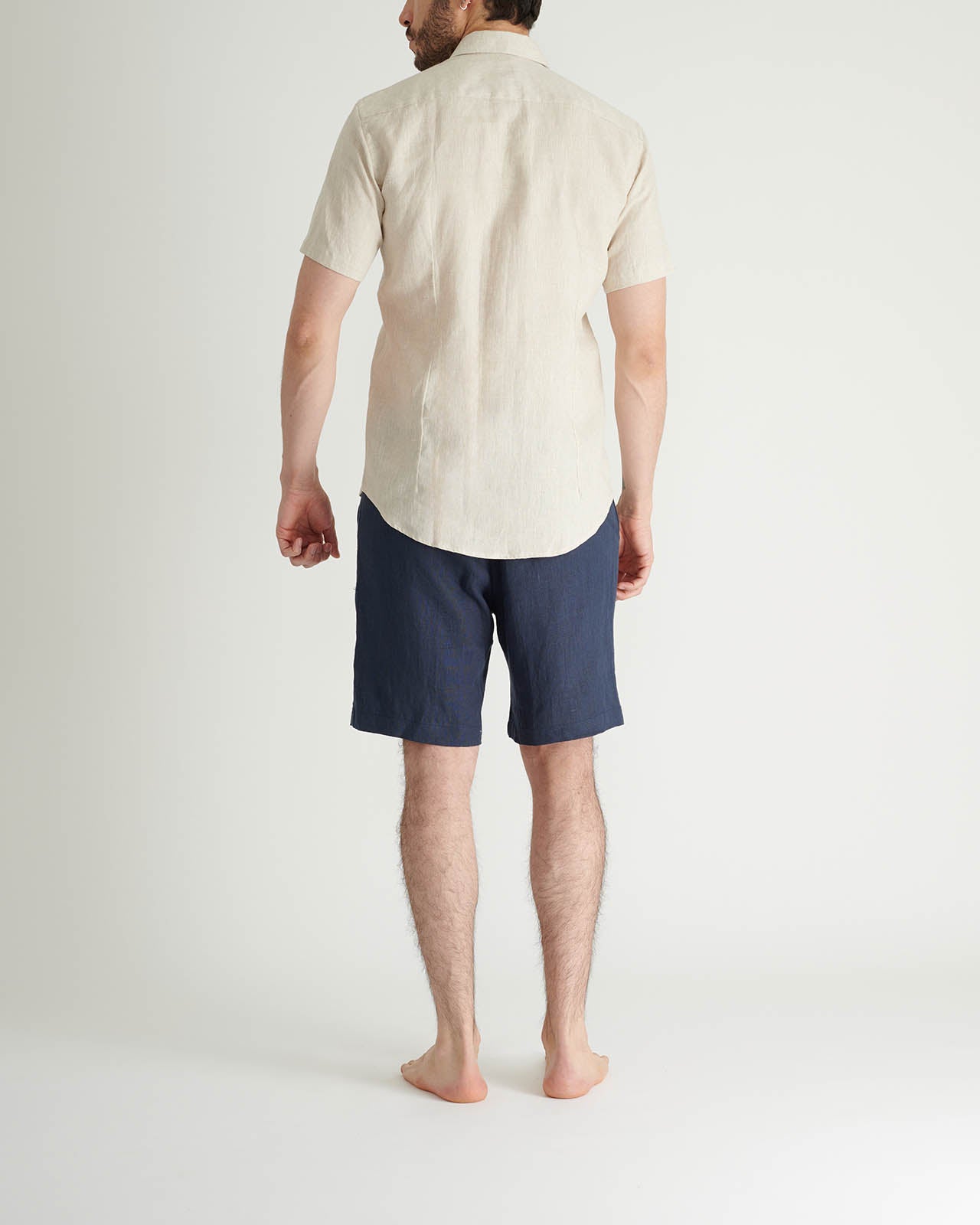 Short-sleeved linen shirt
