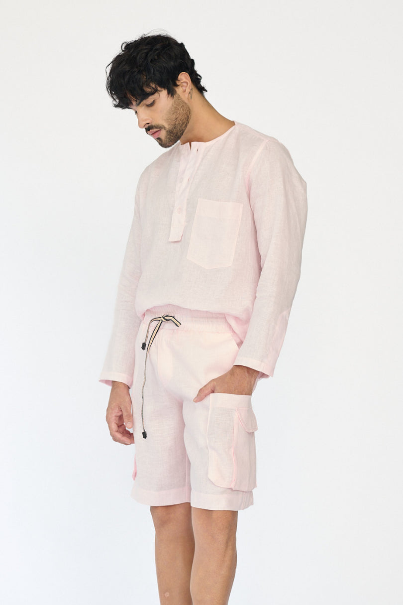 Pink linen shirt