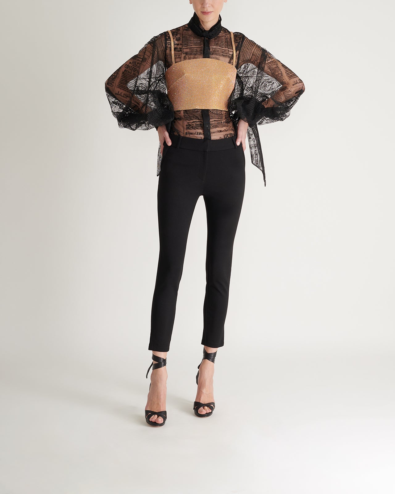 Peplum crystal cover corset
