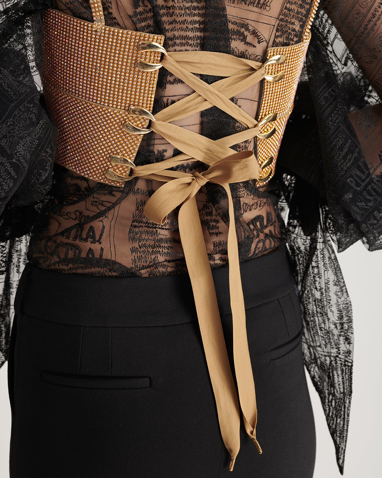Peplum crystal cover corset